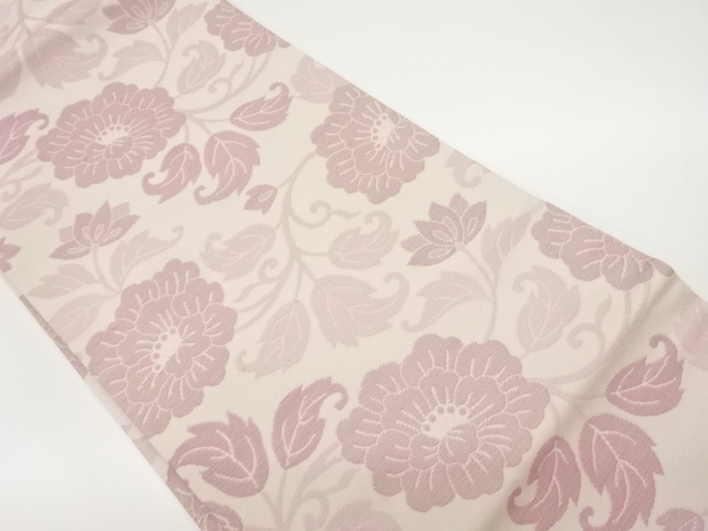 JAPANESE NAGOYA OBI / WOVEN FLOWER ARABESQUE